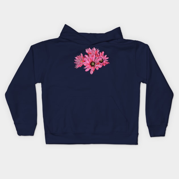 Chrysanthemums - Magenta Mums Kids Hoodie by SusanSavad